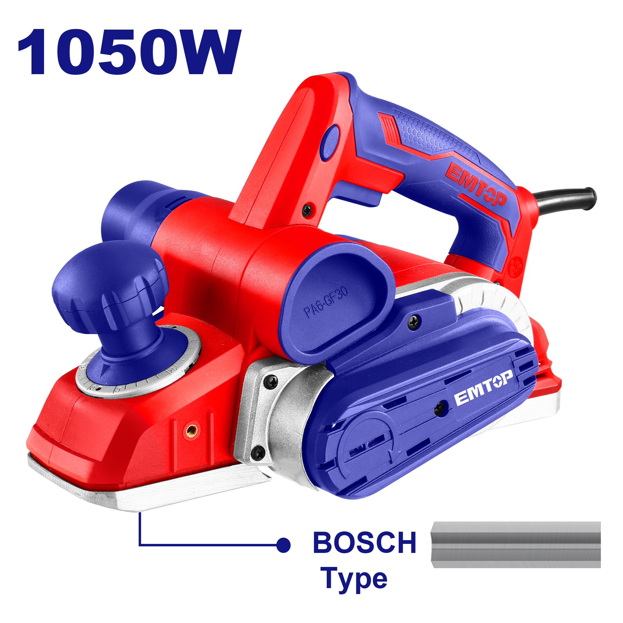 Rabot électrique filaire 1050W 82 mm EMTOP