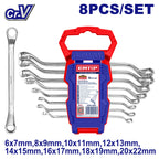 Jeu de 8 clés polygonales doubles anneau contre coudé EMTOP