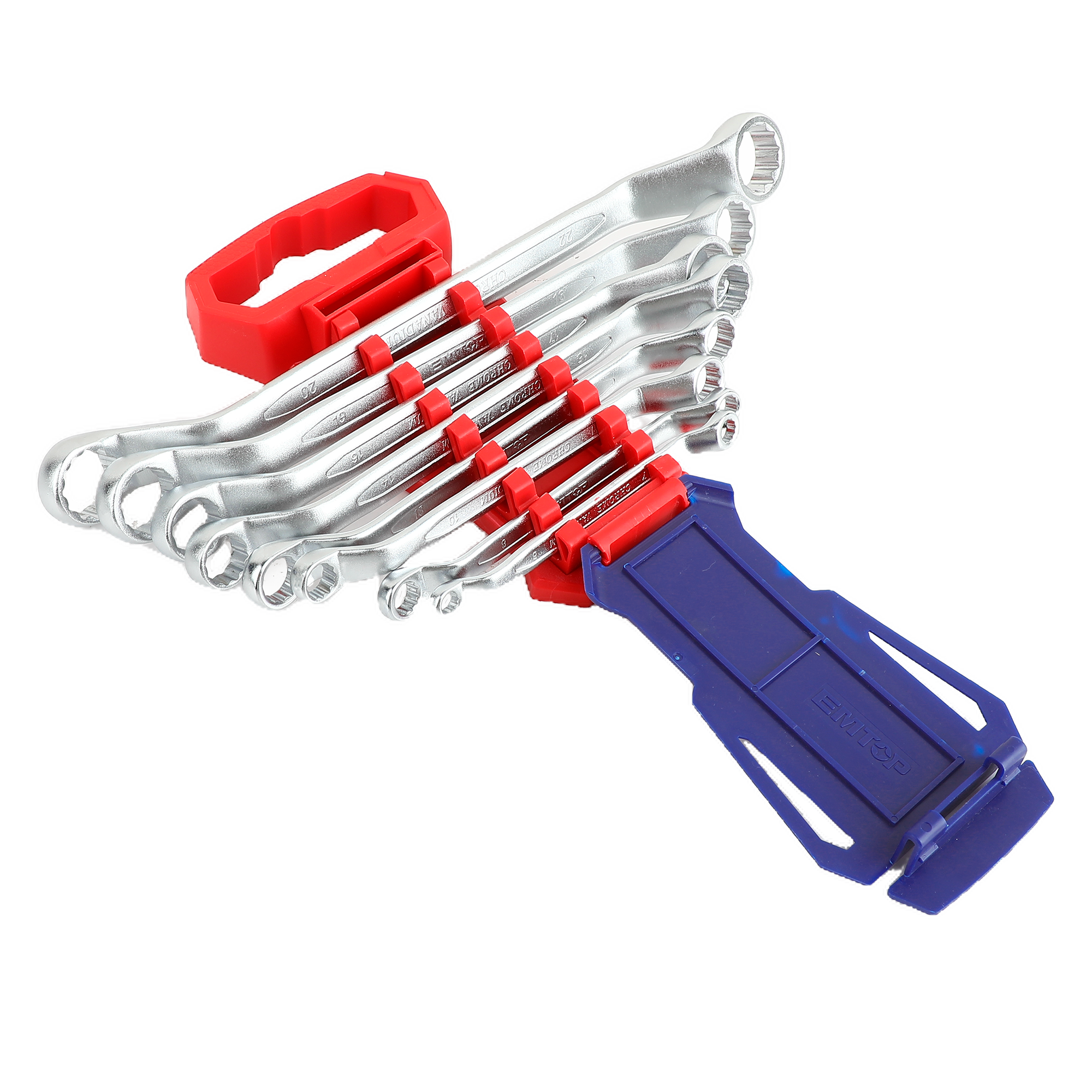 Jeu de 8 clés polygonales doubles anneau contre coudé EMTOP