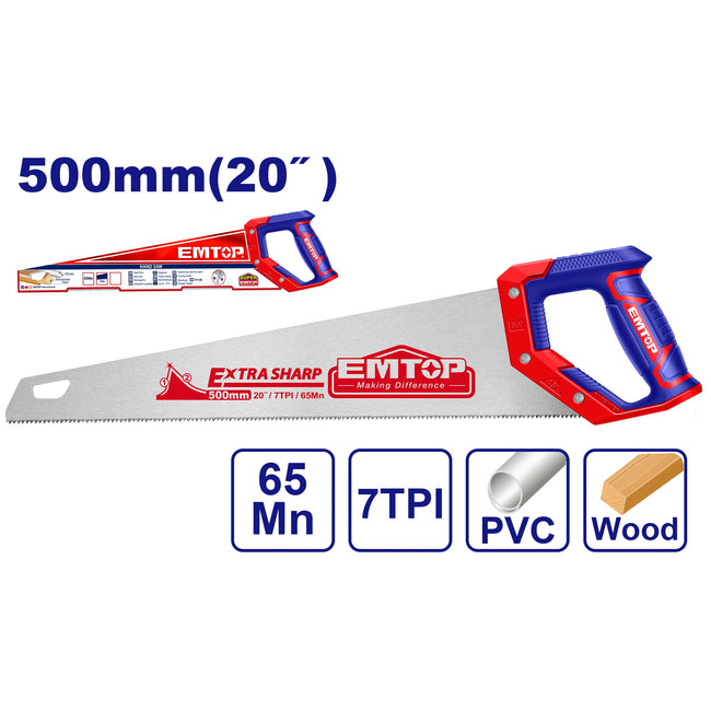 Scie à main 500mm Scie égoïne EMTOP Hover Image