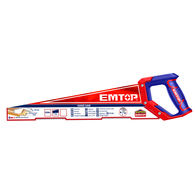 Scie à main 500mm Scie égoïne EMTOP Main Image