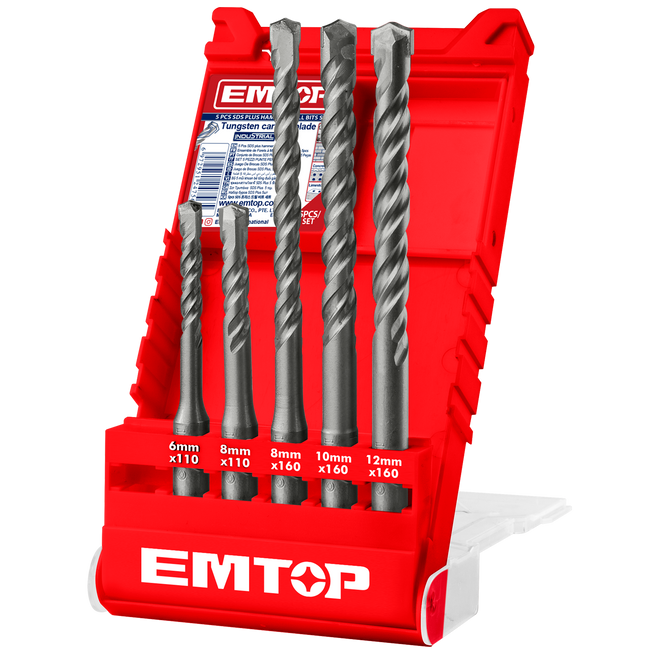 Ensemble de 5 forets pour marteau perforateur SDS Plus EHDR12052 EMTOP Main Image