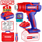 Décapeur thermique professionnel avec Écran LCD sans fil 20V EMTOP 1 batterie 5.0Ah et 1 chargeur