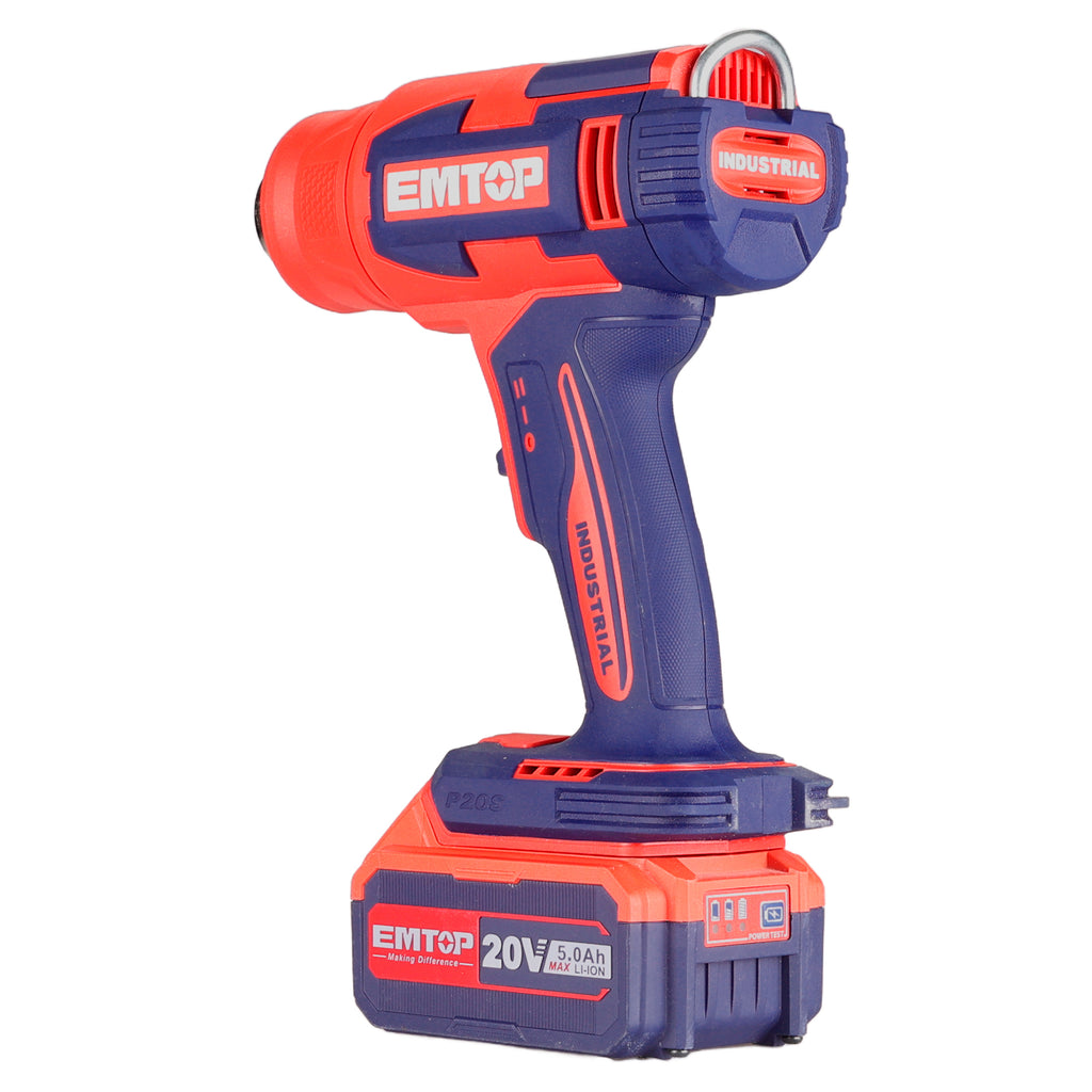Décapeur thermique professionnel avec Écran LCD sans fil 20V EMTOP 1 batterie 5.0Ah et 1 chargeur