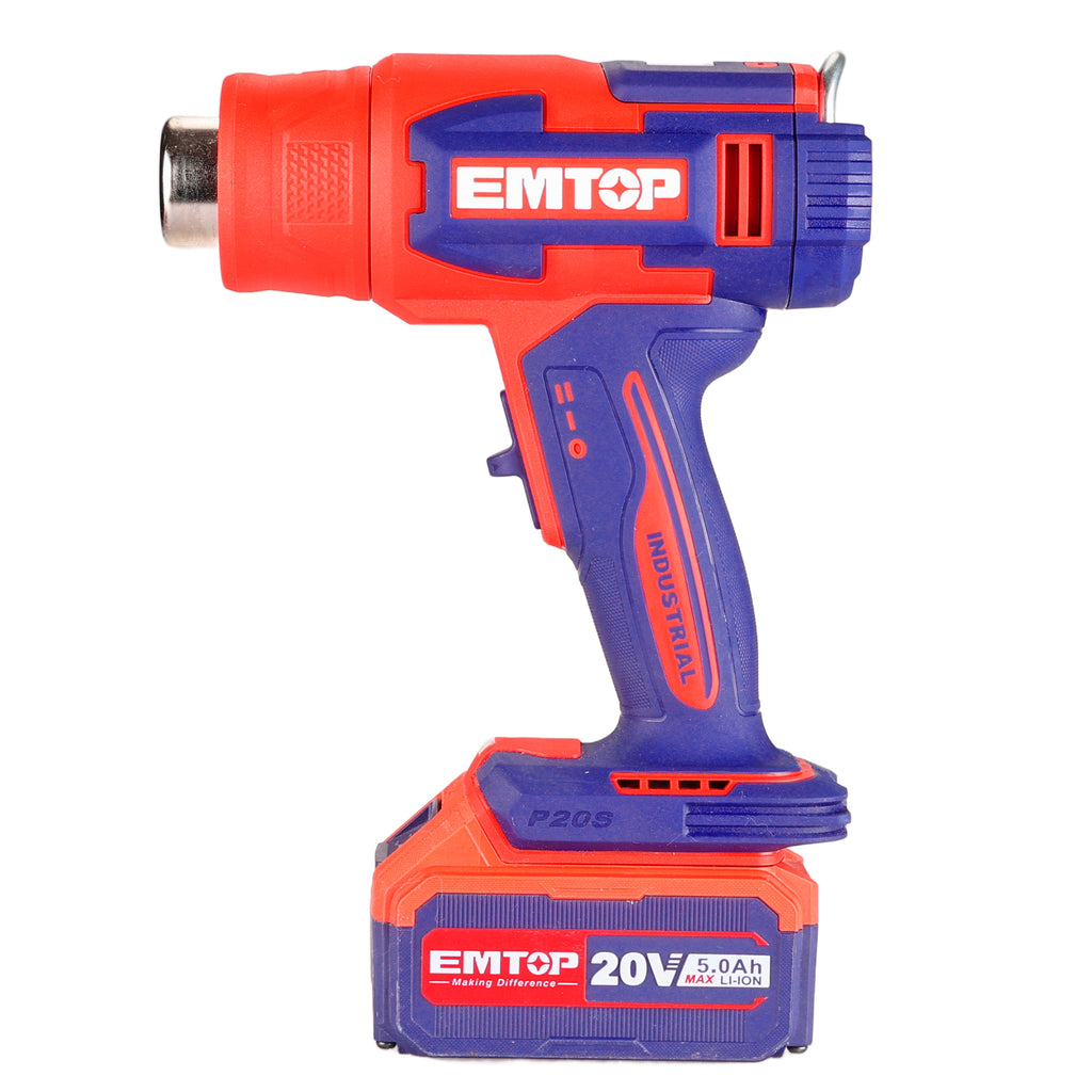 Décapeur thermique professionnel avec Écran LCD sans fil 20V EMTOP 1 batterie 5.0Ah et 1 chargeur