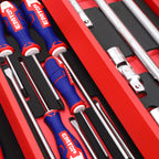 Caisse à outils complète en métallique avec 59 pièces EMTOP