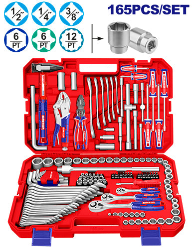 Coffret d’outils combinés EMTOP 165 pièces