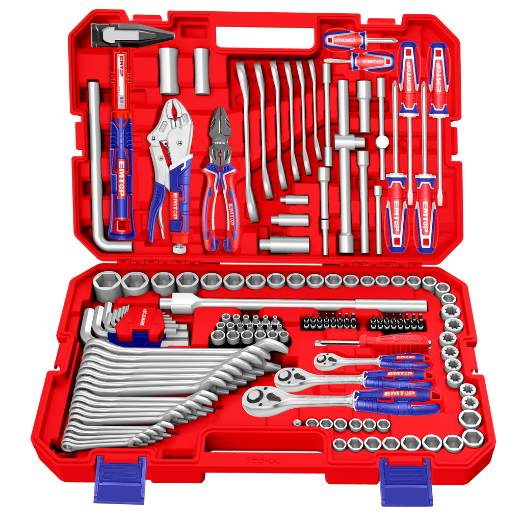 Coffret d’outils combinés EMTOP 165 pièces