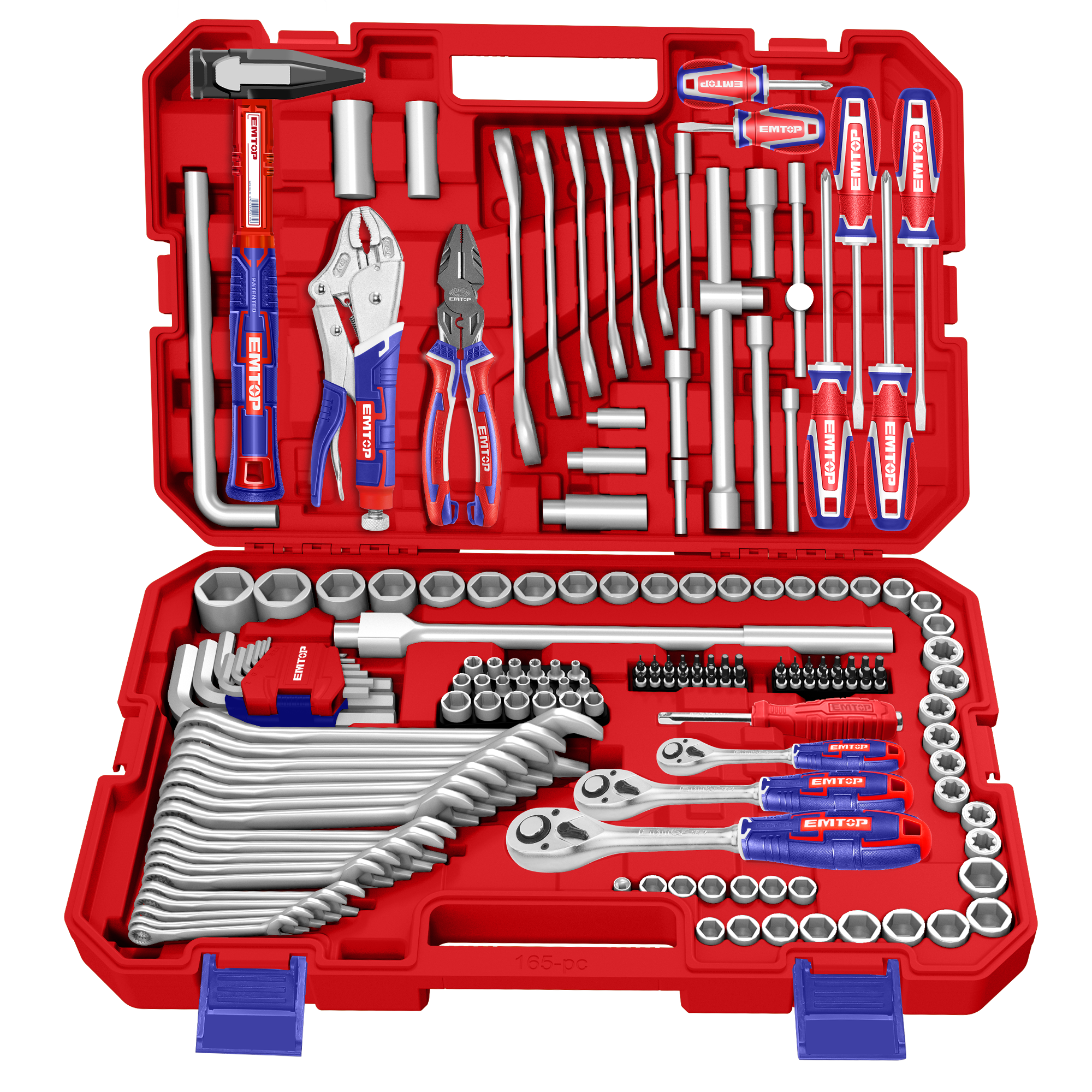Coffret d’outils combinés EMTOP 165 pièces