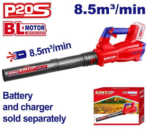 Souffleur sans fil 20 V Brushless – EMTOP – Batterie et chargeur vendus séparément Hover Image
