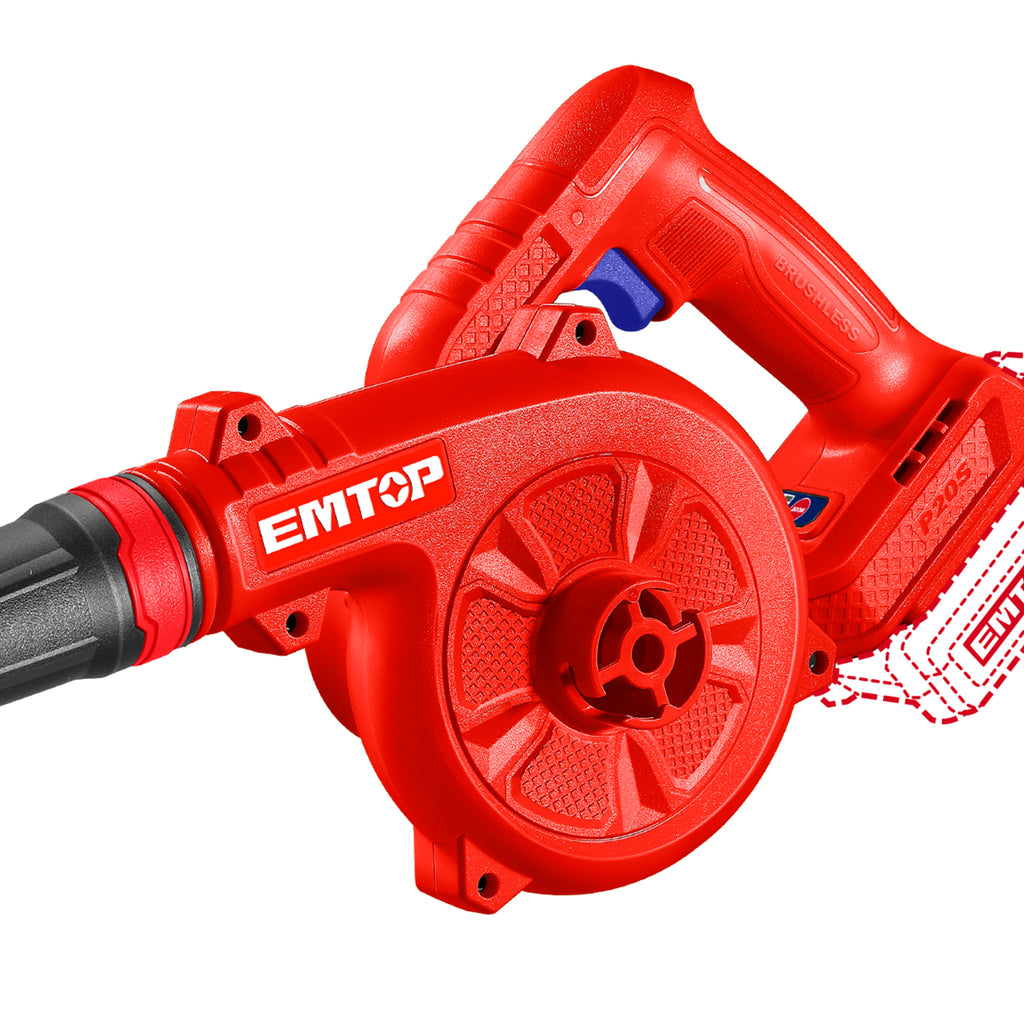 Souffleur sans fil 20 V Brushless – 72 m/s – EMTOP – Batterie et chargeur vendus séparément
