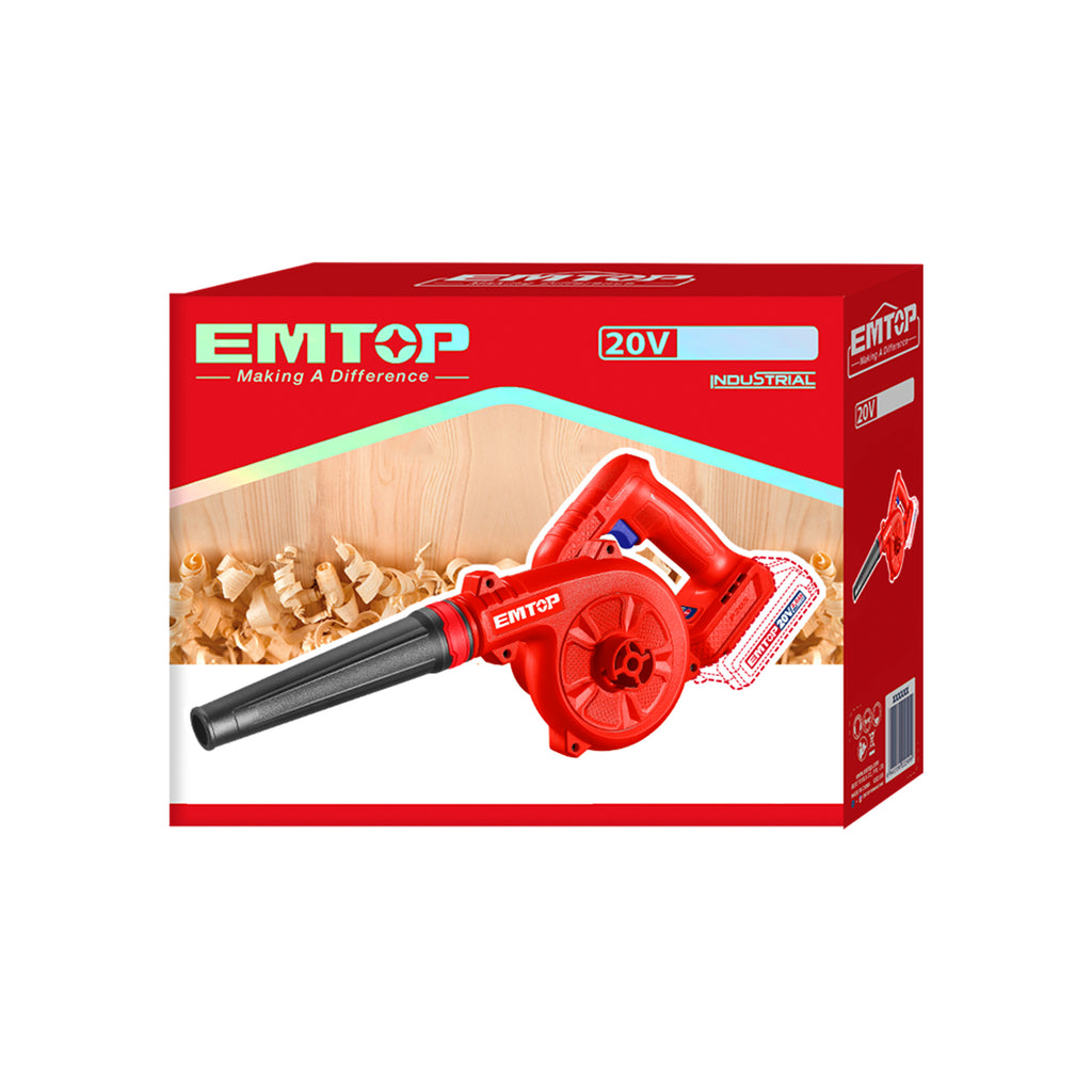Souffleur sans fil 20 V Brushless – 72 m/s – EMTOP – Batterie et chargeur vendus séparément