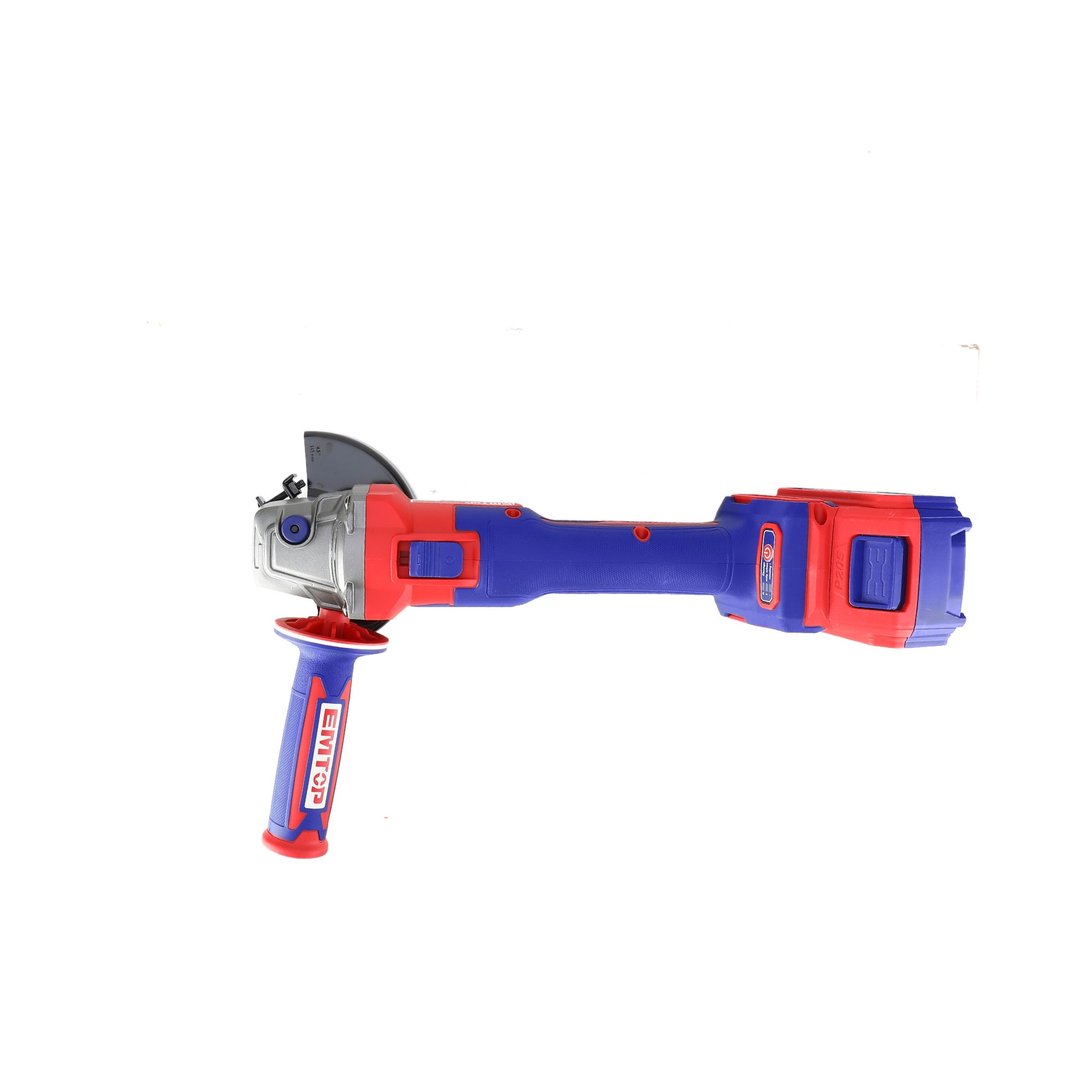 Meuleuse d’angle sans fil EMTOP 20V avec 1 batterie 4,0 Ah et 1 chargeur, régime max. 9000 tr/min, disques Ø 115 mm