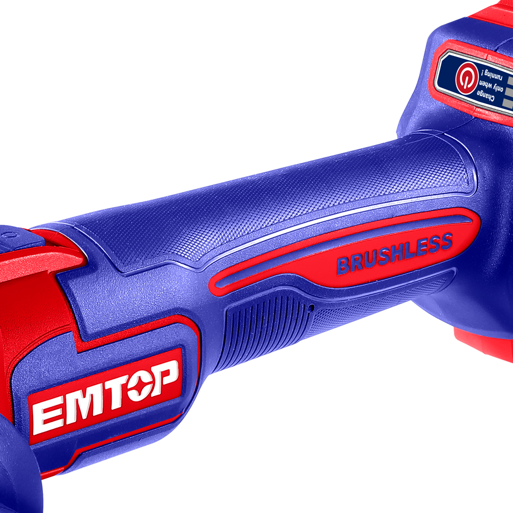 Meuleuse d'angle 115mm sans fil Brushless 20V EMTOP Batterie et chargeur vendus séparément