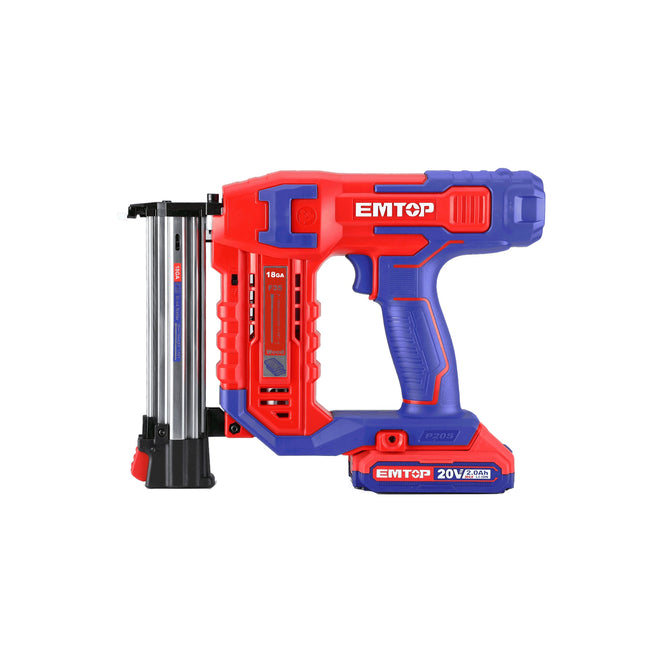 Agrafeuse et cloueur de finition bois 15-35mm à batterie 20V EMTOP 1 chargeur, 1 batterie 2.0Ah Main Image