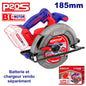 Scie Circulaire Sans Fil Brushless 20V, Lame 185 mm – EMTOP – Batterie et chargeur vendus séparément
