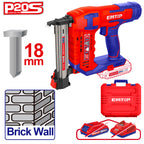 Cloueur béton et acier à batterie EMTOP 20V batterie et chargeur vendus séparément avec 200 clous en béton 18mm, 1 buse d'air, 1 goupille