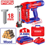 Coffret cloueuse bois et acier à batterie ST18mm 20V EMTOP 1 batterie 2.0Ah + chargeur