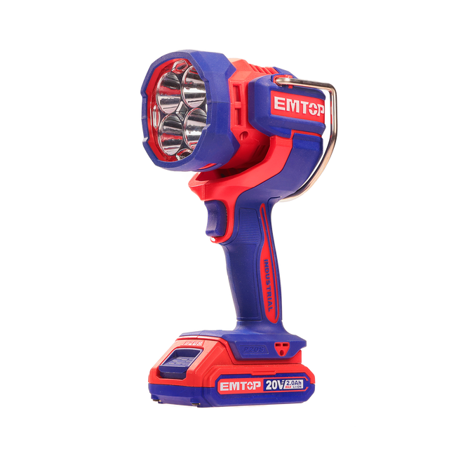 Lampe torche de chantier LED 22,5W à batterie EMTOP 20V Batterie et chargeur vendus séparément Main Image