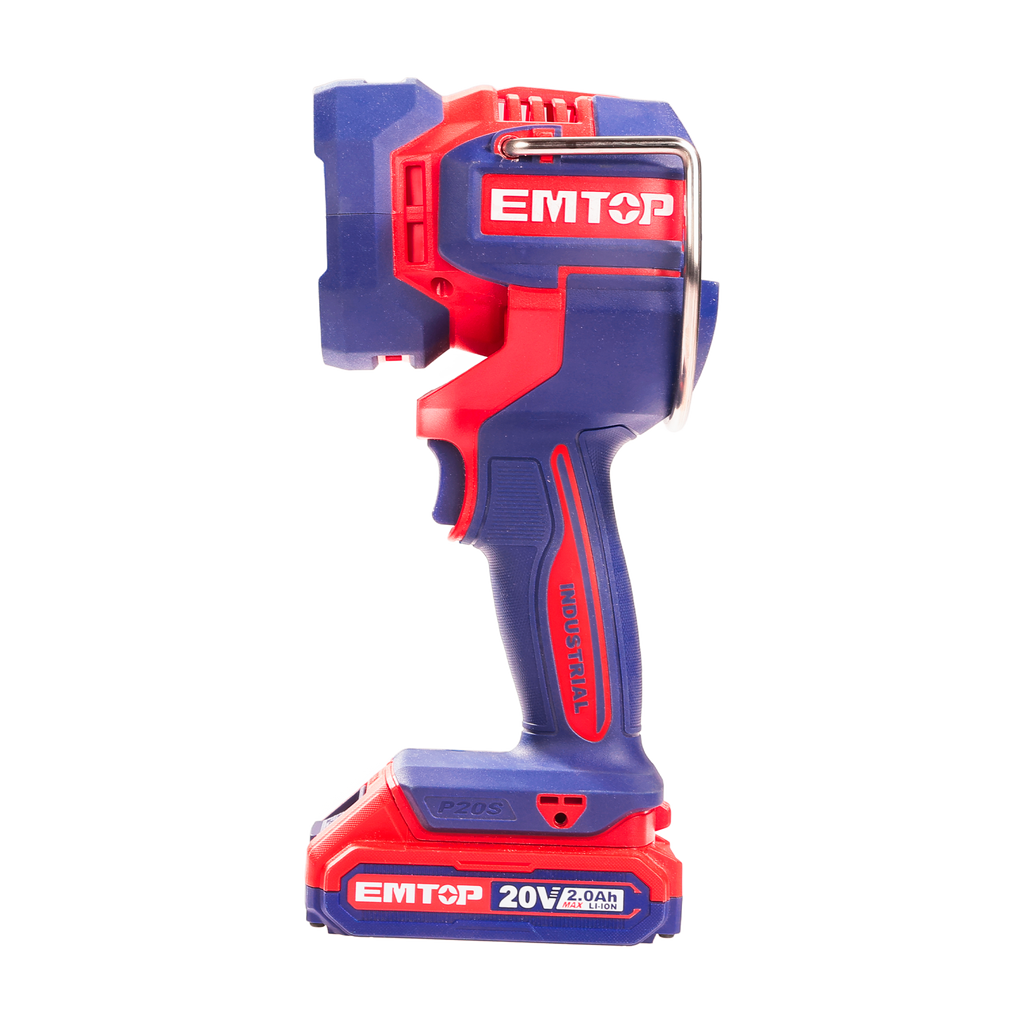 Lampe torche de chantier LED 22,5W à batterie EMTOP 20V Batterie et chargeur vendus séparément