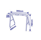 Lot de 2 tréteaux pliables en acier – Charge maximale 100 kg – EMTOP