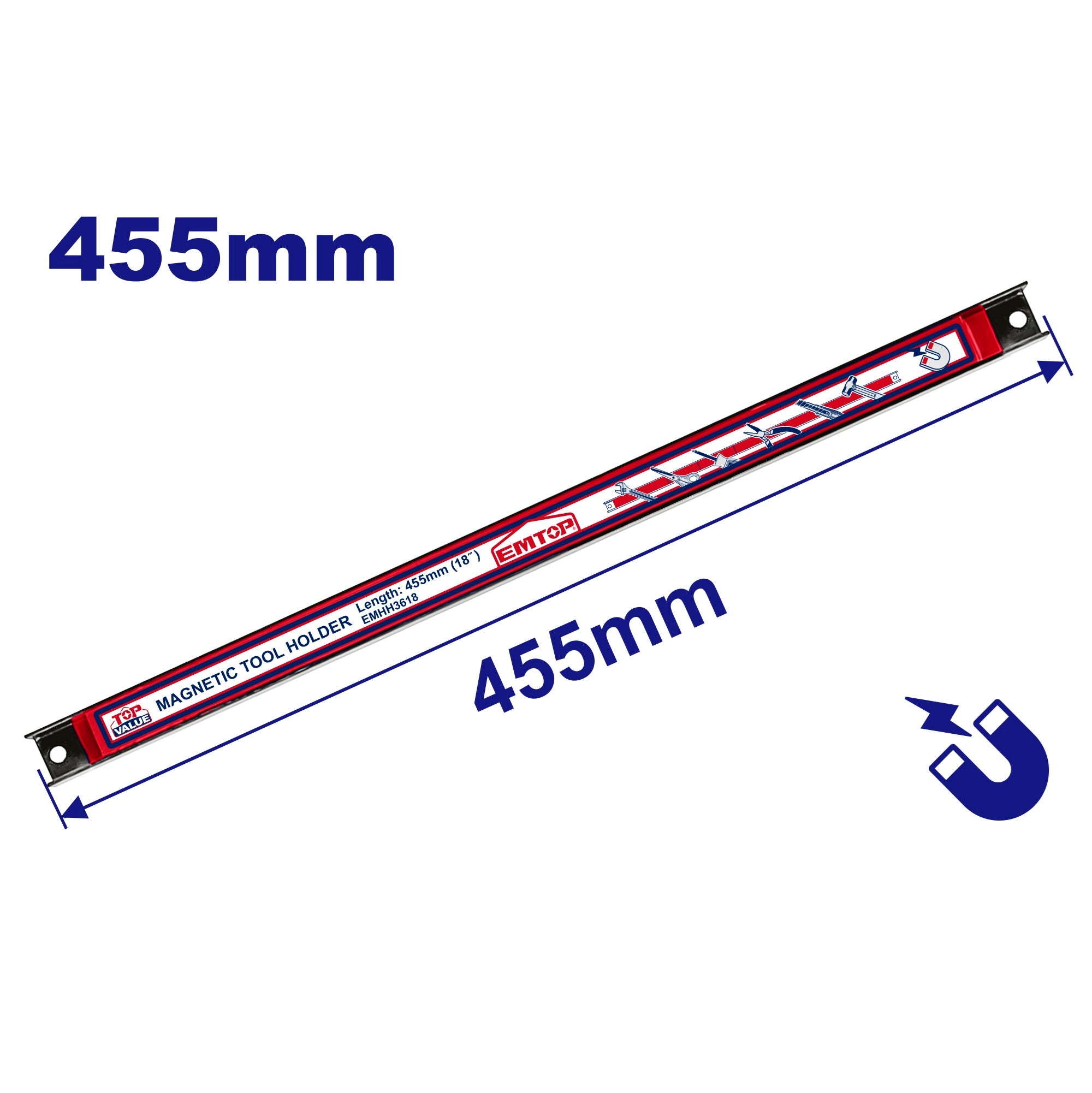 Porte-outil magnétique 455mm Barre aimantée pour outils TOP VALUE