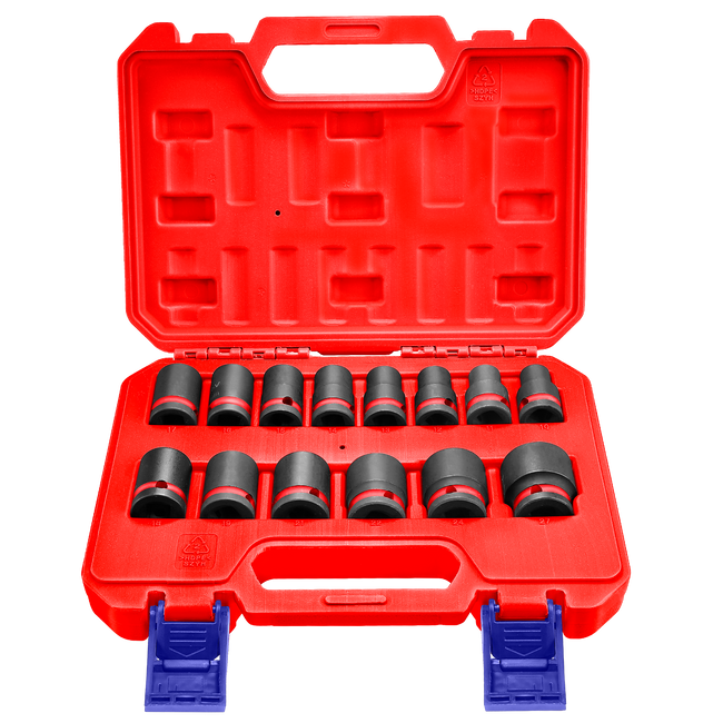 EMTOP 1/2" Jeu de douilles à chocs 14 pièces Acier au chrome-molybdène Main Image