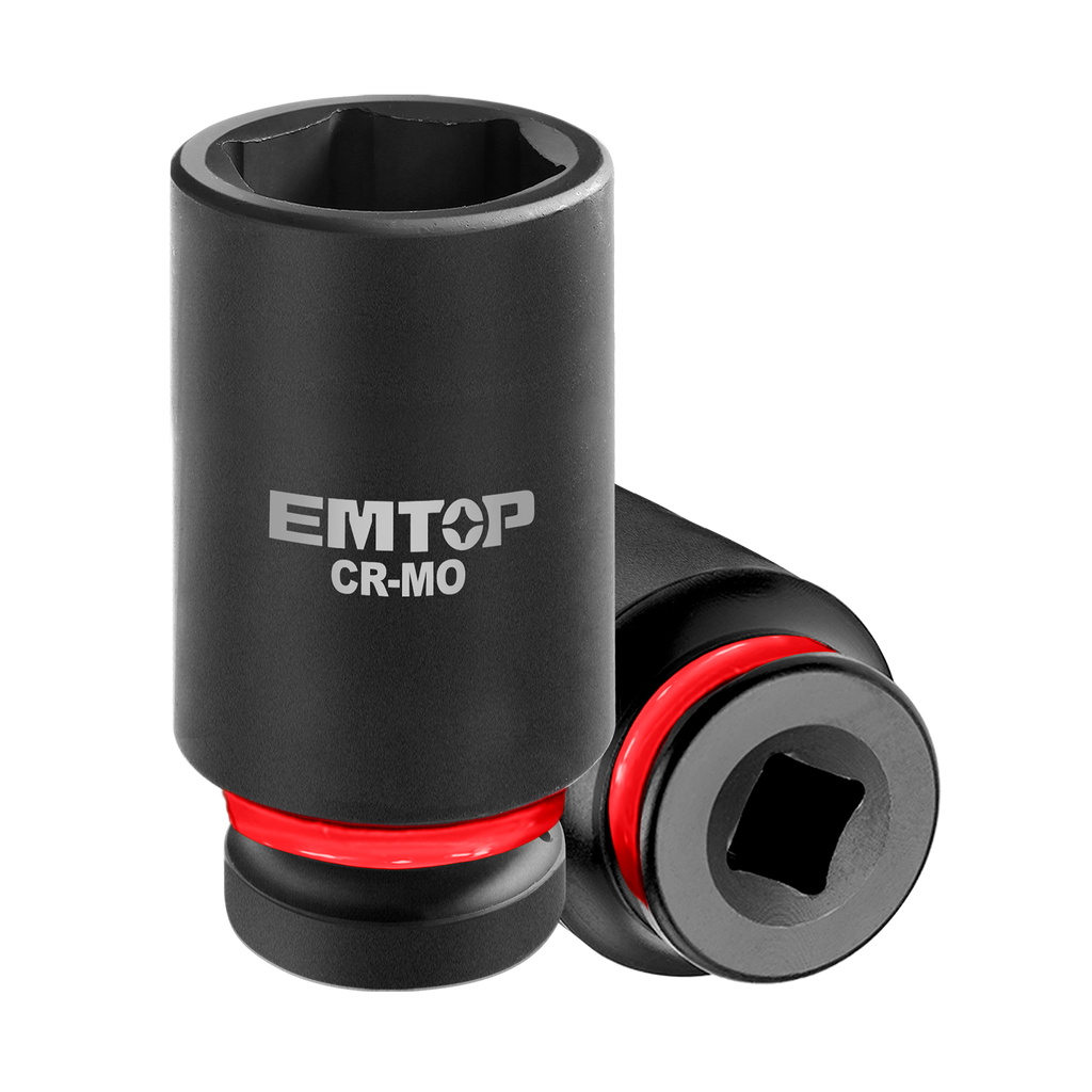 3/4" Jeu de douilles à chocs profonds 8 Pièces Acier Cr-Mo EMTOP