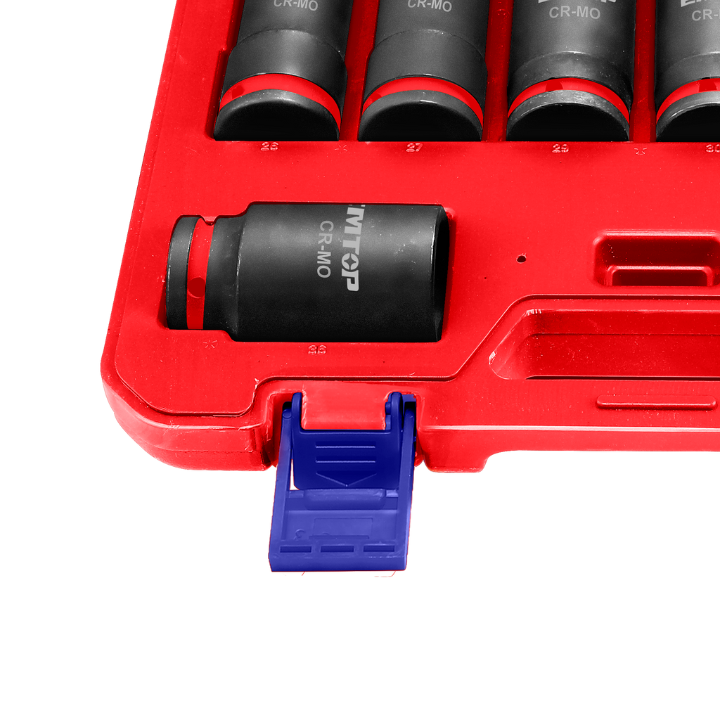 3/4" Jeu de douilles à chocs profonds 8 Pièces Acier Cr-Mo EMTOP