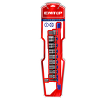 3/8" Jeu de douilles spiralées à chocs 10 Pièces Acier Cr-Mo EMTOP