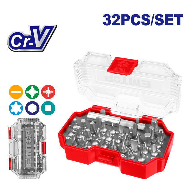 32 Pcs Jeu d’embouts de tournevis EMSV3K03 EMTOP Hover Image