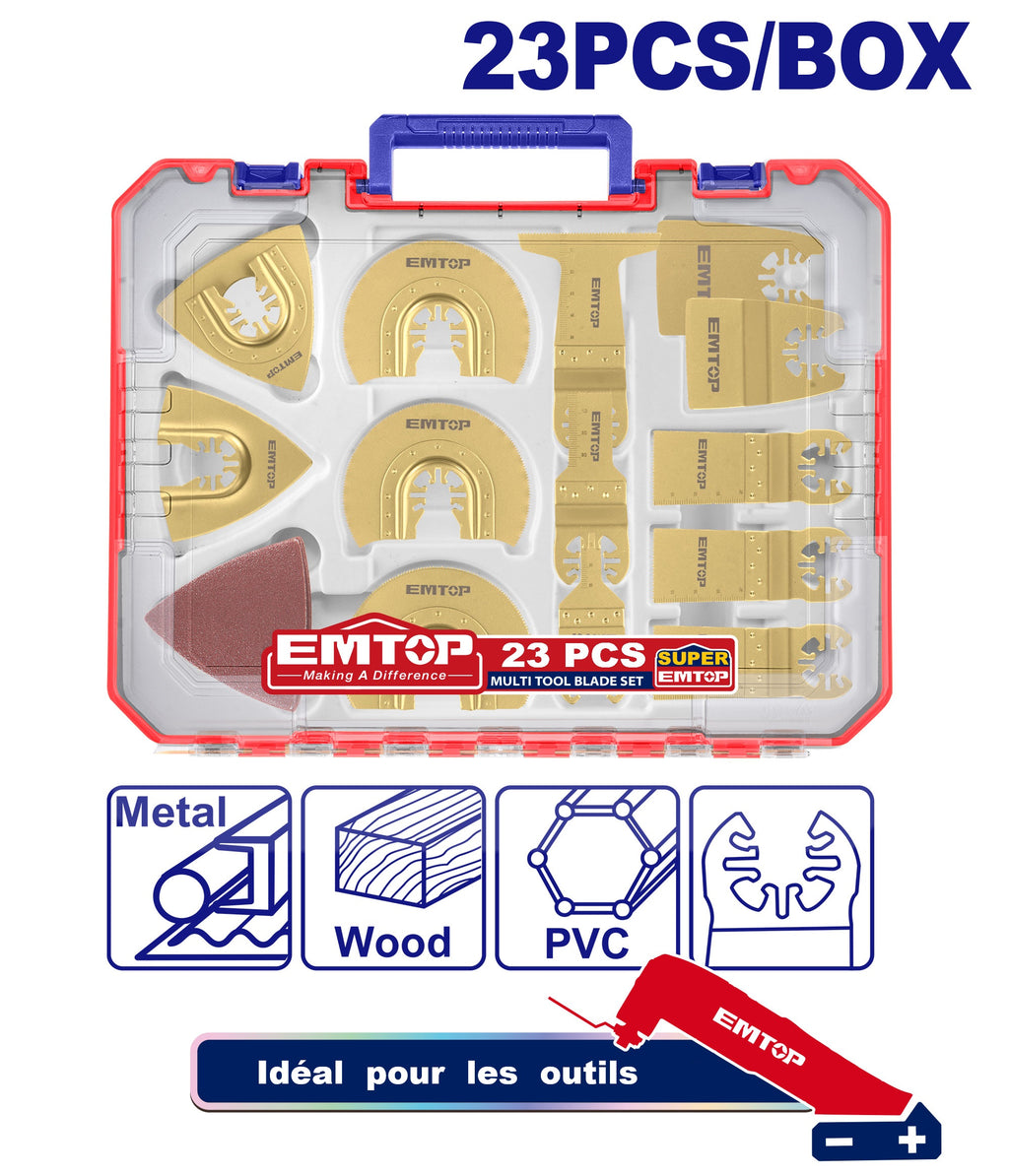 Outil multi-cutter oscillant 23 pièces Lames de Scie Oscillantes EMTOP