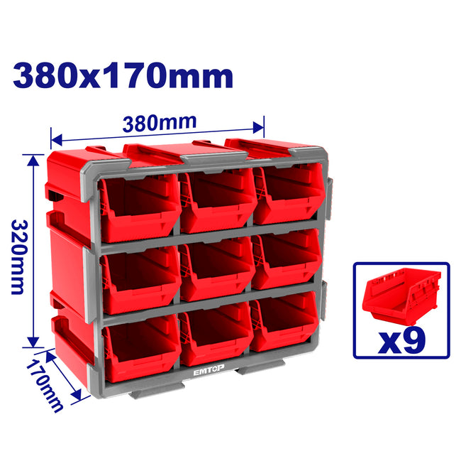 Rack de rangement avec 9 bacs de stockage TOP VALUE Hover Image