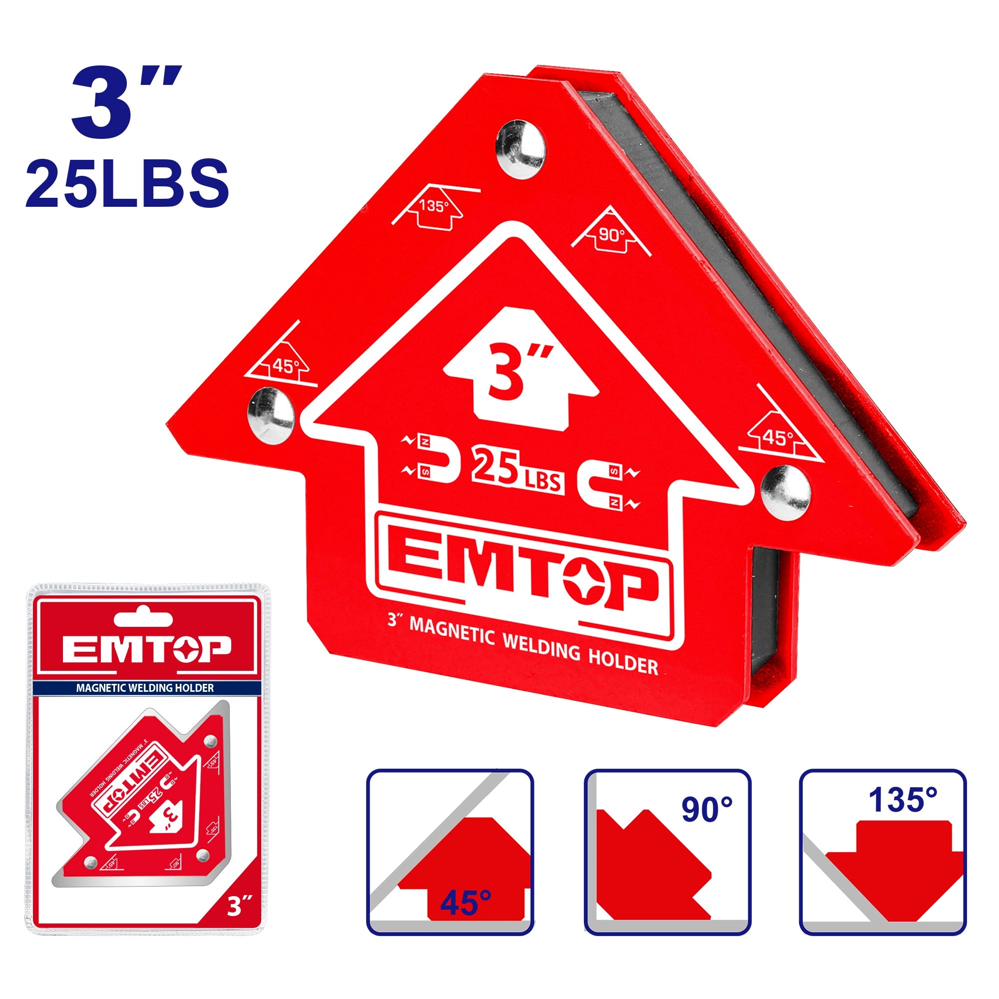 Aimant de soudeur 3" Positionneur de soudage magnétique EMTOP
