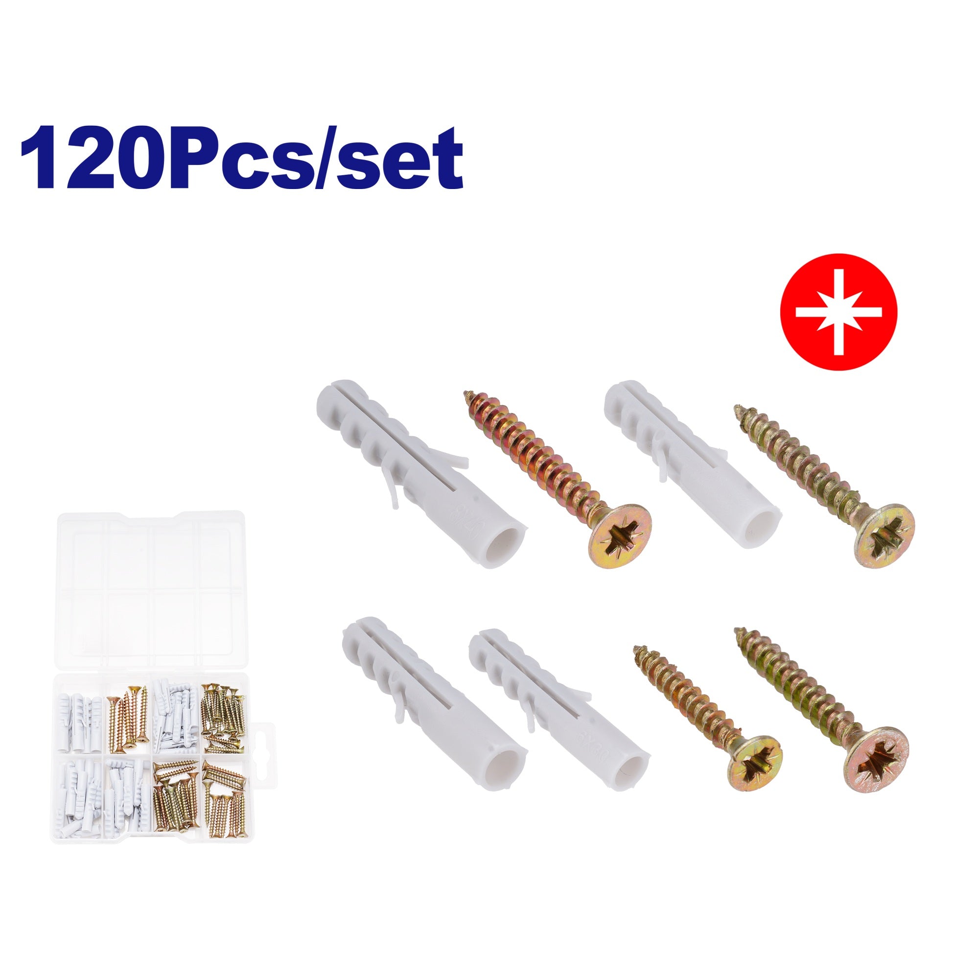 Ensemble de fixation Jeu de chevilles et vis 120 pièces TOP VALUE