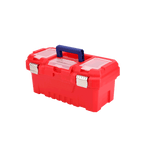 Boîte à outils en plastique EMTOP 14" Charge maximale 10Kg Boucle en métal Poignée haute résistance Couvercle supérieur avec trois zones de rangement Contient 1 plateau en plastique