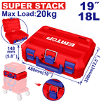 Boîte à outils modulaire empilable 19″ – Système SUPER STACK – EMTOP