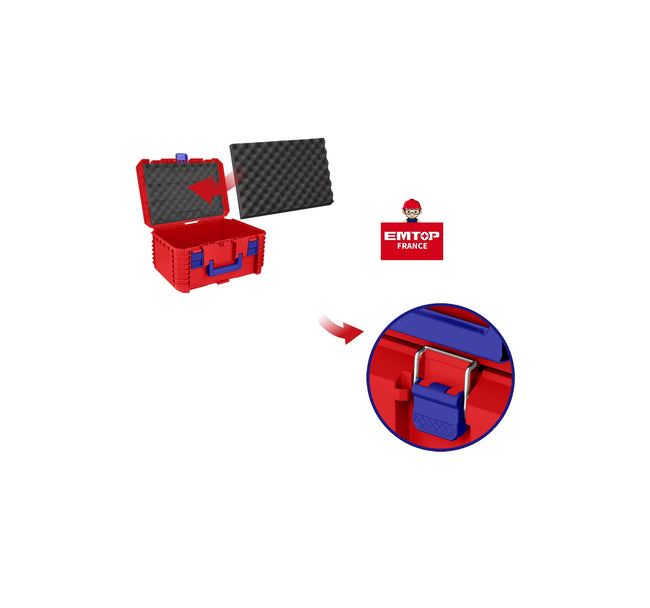 Boîte à outils modulaire empilable profonde 19" – EMTOP Main Image