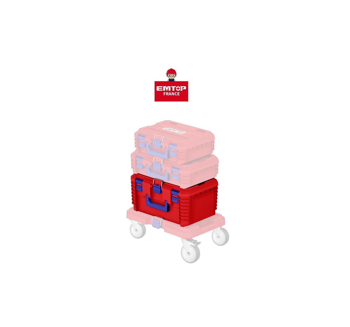 Boîte à outils modulaire empilable 19″ profonde – SUPER STACK – EMTOP