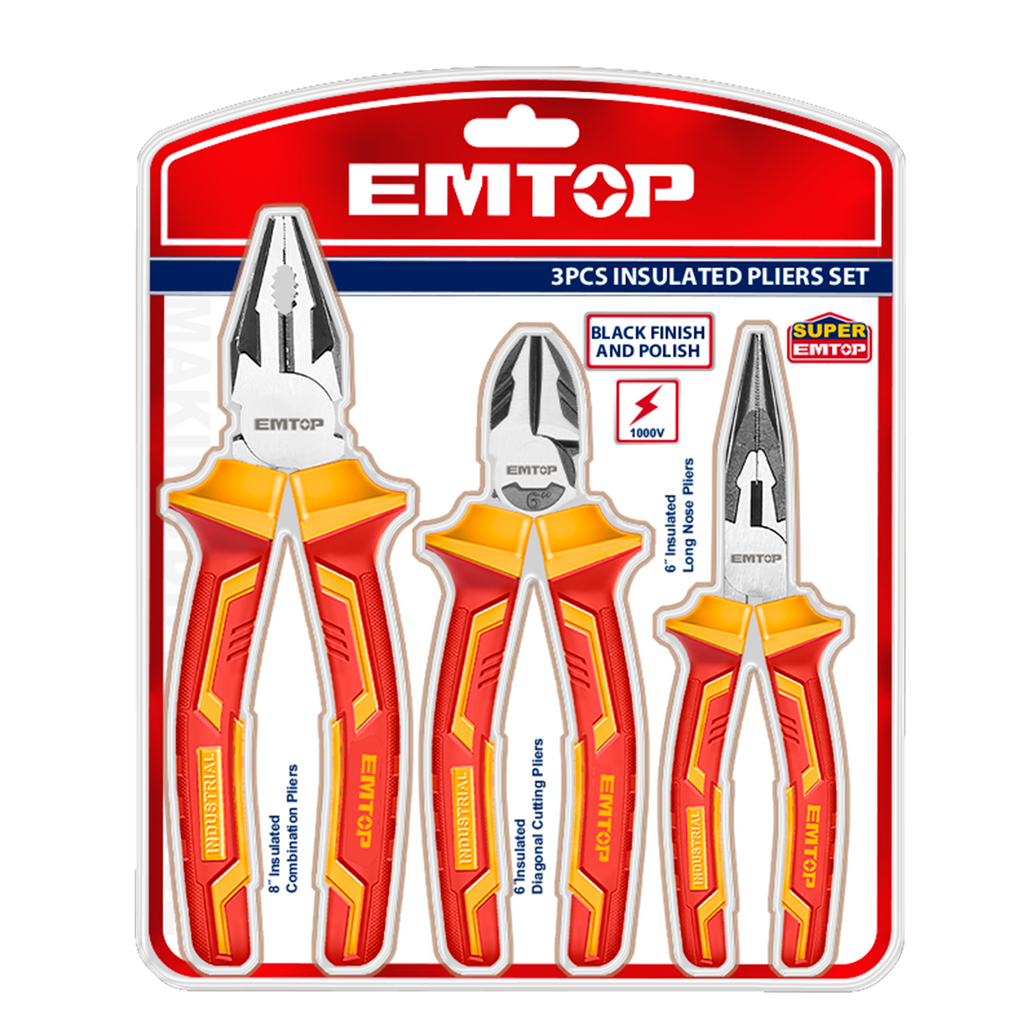 Jeu de 3 pinces isolées 1000V EMTOP