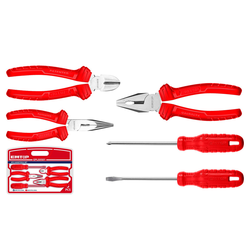 Jeu de pinces et tournevis 5 pièces EMTOP