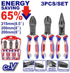 Ensemble de 3 pinces à action composée Acier Cr-V EMTOP