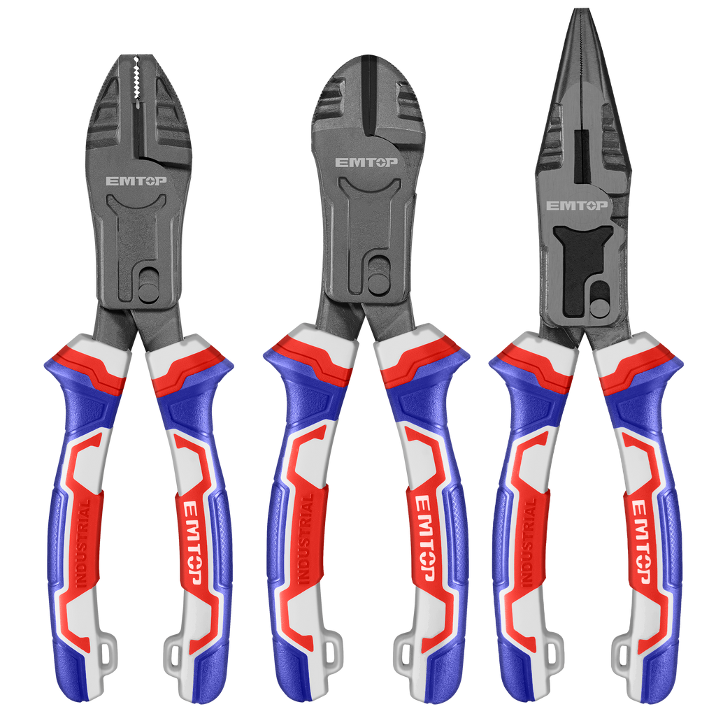 Ensemble de 3 pinces à action composée Acier Cr-V EMTOP