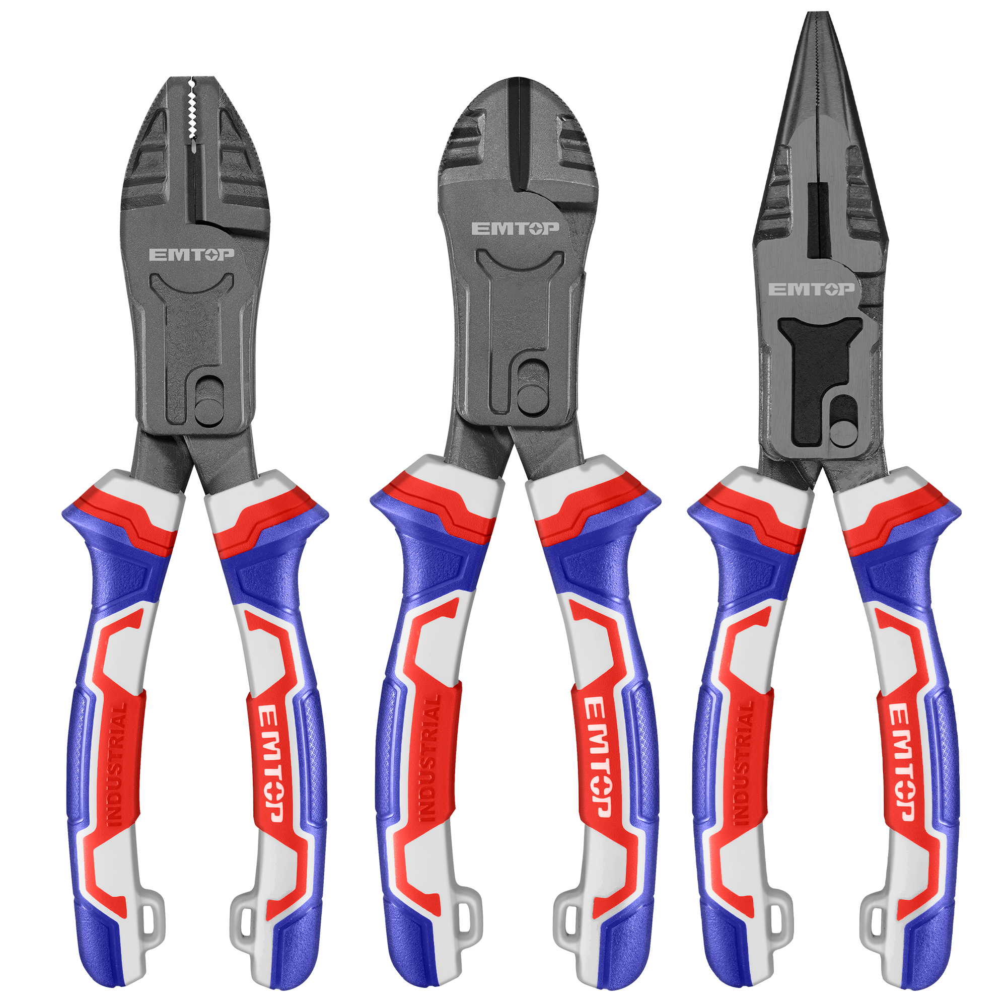 Ensemble de 3 pinces à action composée Acier Cr-V EMTOP
