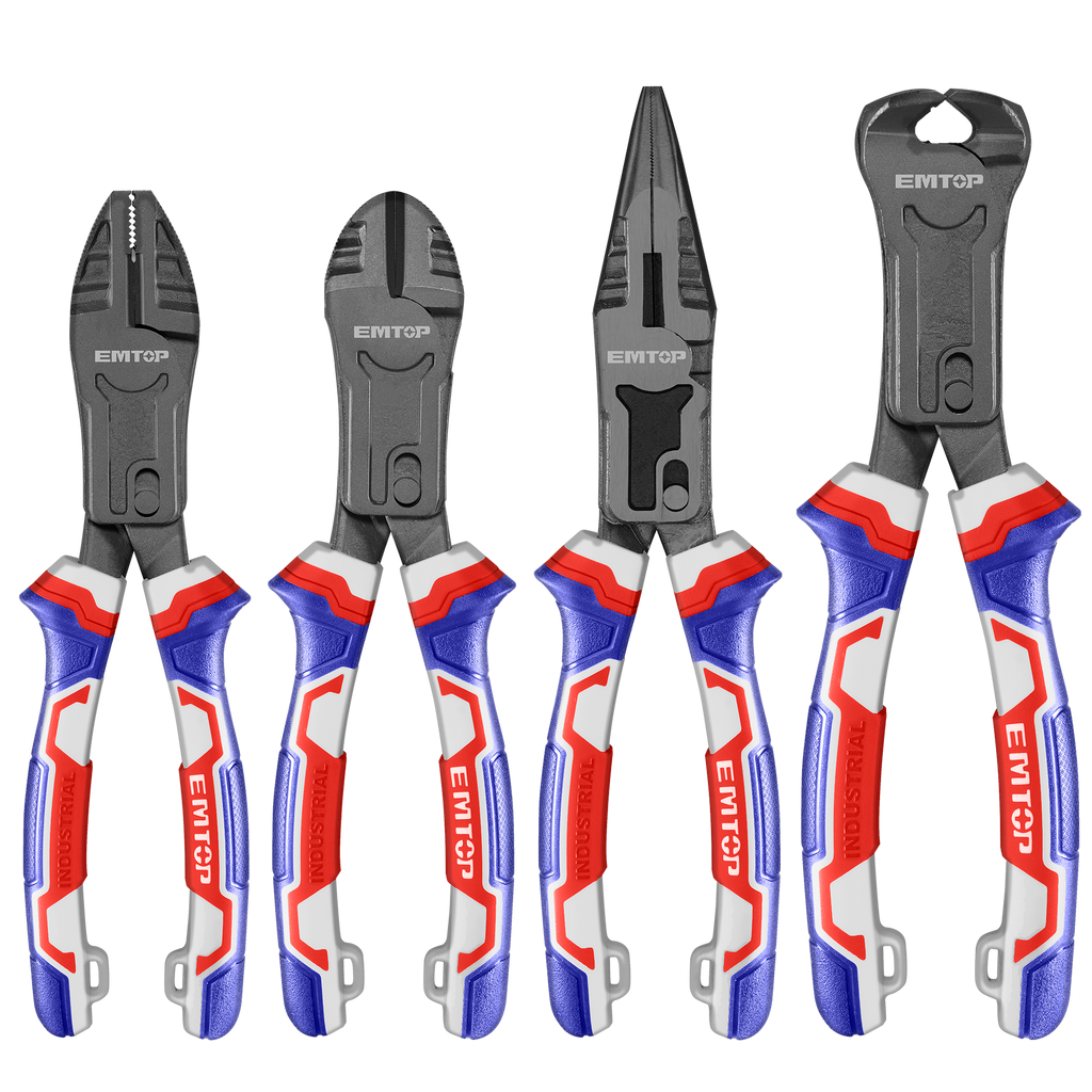 Ensemble de 4 pinces à action composée Acier Cr-V EMTOP