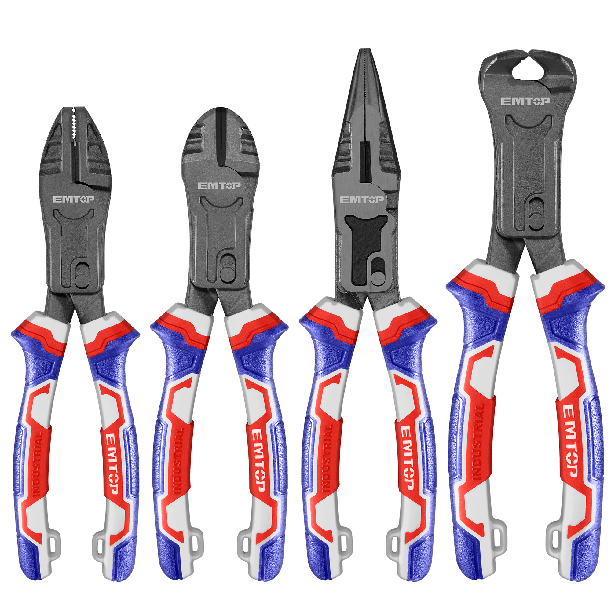 Ensemble de 4 pinces à action composée Acier Cr-V EMTOP
