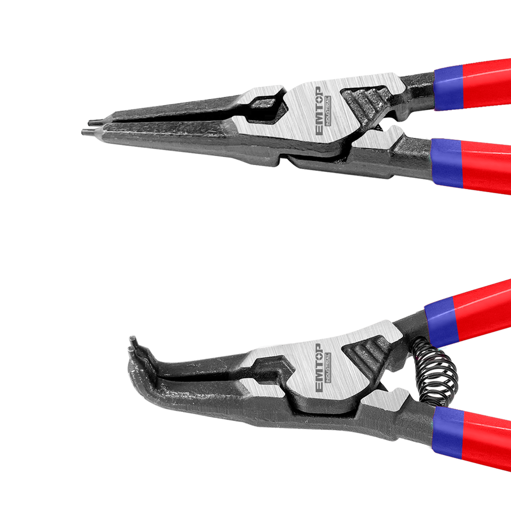 Lot de 4 pinces à circlips 125mm EMTOP