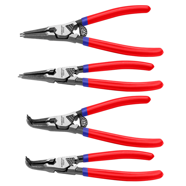 Lot de 4 pinces à circlips 125mm EMTOP Main Image