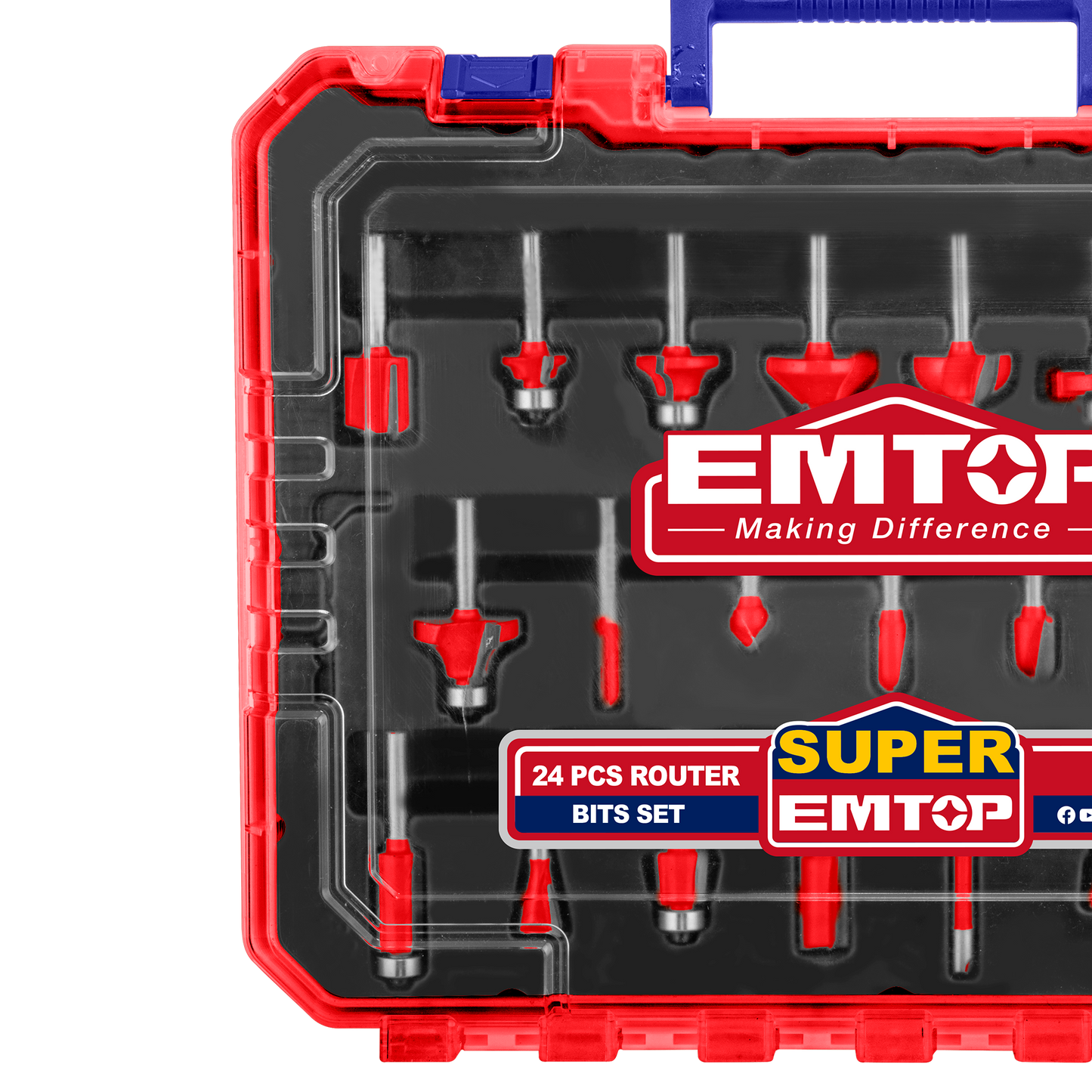 Ensemble de 24 fraises à défoncer ERRT24082 EMTOP