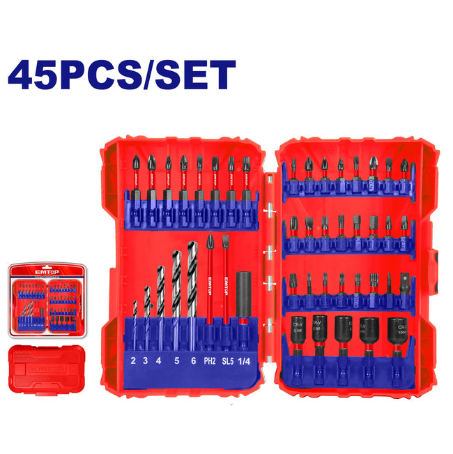 Jeu d'embouts de tournevis à percussion 45 pièces ESBT04501 EMTOP Hover Image